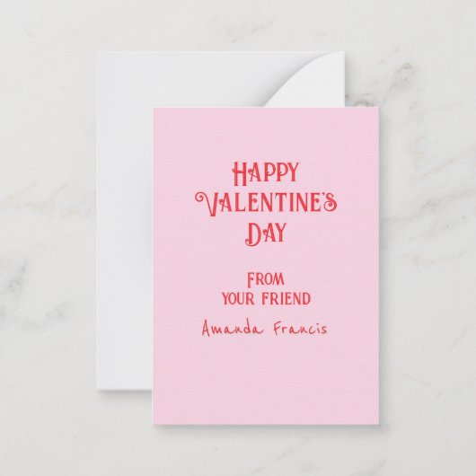 子どもかわいい猫バレンタインデー教室 ノートカード (裏面)