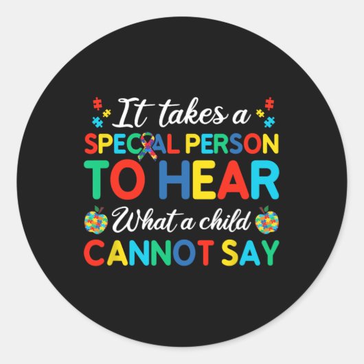 子どもができることを聞くには特別な人が必要だ ラウンドシール (正面)