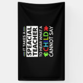 子どもが何ができるかを聞くには、特別な先生が必要です。/子どもが何ができるかを聞くには、特別な方法が 横断幕 (縦)