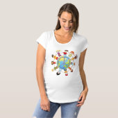 子どもが平和のために世界中に集まる Tシャツ (正面フル)