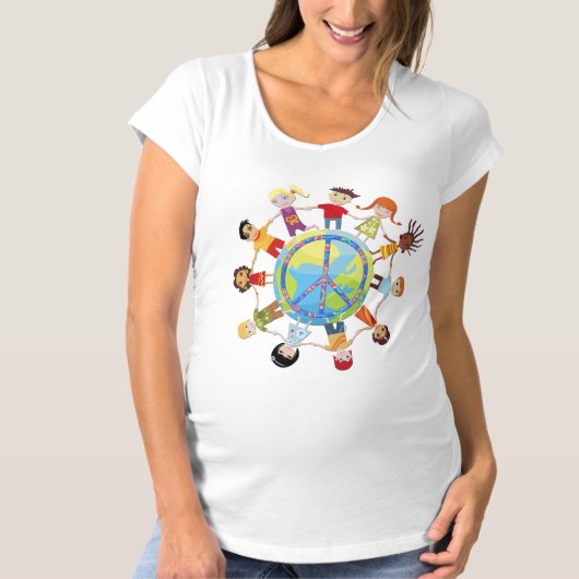 子どもが平和のために世界中に集まる Tシャツ (正面)