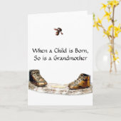 子どもが生まれおばあさん カード (黄色い花)