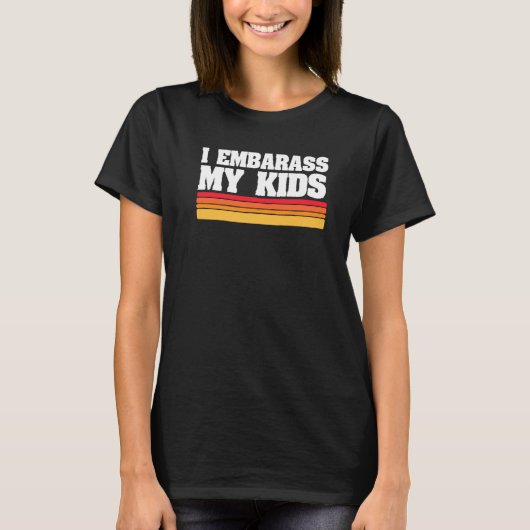 子どもたちおもしろいパパ父の日を恥じる Tシャツ (正面)