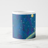 子どもたちが夜空を見る ジャンボコーヒーマグカップ (正面)