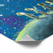 子どもたちが夜空を見る ポスター (角)