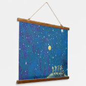 子どもたちが夜空を見る 吊り下げ型タペストリー (傾斜あり)