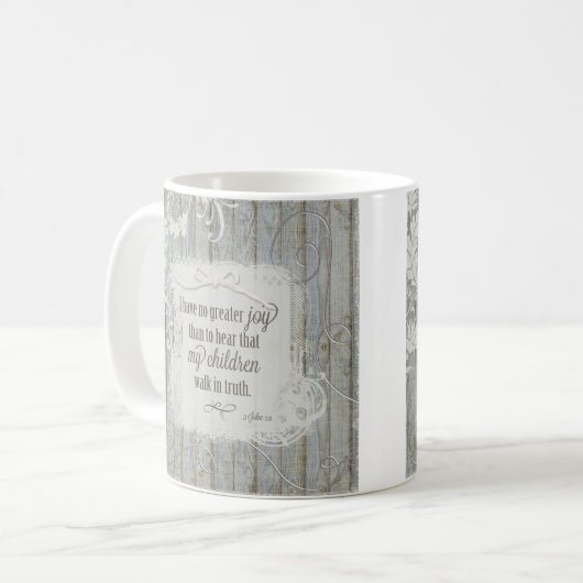 子どもたちが真実を歩く- 3 John 1:4 コーヒーマグカップ (正面左)