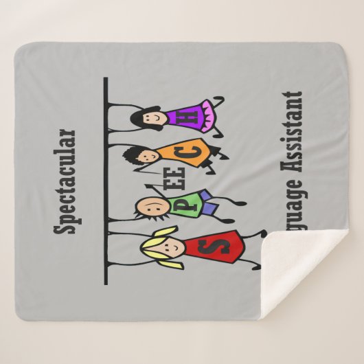 子どもたちと一緒に楽しめるスピーチ言語アシスタント シェルパブランケット (正面(横))
