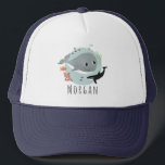 子どもたちにとってかわいいブルー海クジラと海魚|過去記事 キャップ<br><div class="desc">このかわいいモダン子ども用トラックハットデザインは、青いクジラ、魚、オルカ、海草、子どもの名前を付ける宇宙が特徴です。どんな海愛好家にでも！</div>