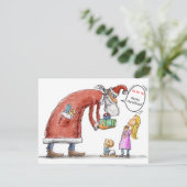 子どもたちに贈り物をするサンタクロース シーズンカード (スタンド正面)