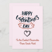 子どもたちのクラスメートにとってかわいいお幸せバレンタインデー シーズンカード (正面/裏面)