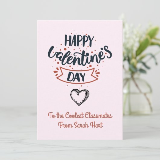 子どもたちのクラスメートにとってかわいいお幸せバレンタインデー シーズンカード (スタンド正面)