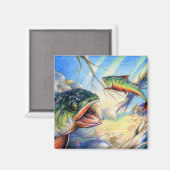 子どもたちの受賞作品：マスの小川 マグネット (正面/裏面)