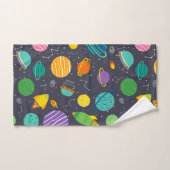 子どもたちの宇宙ロケット惑星星座 バスタオルセット (ハンドタオル)