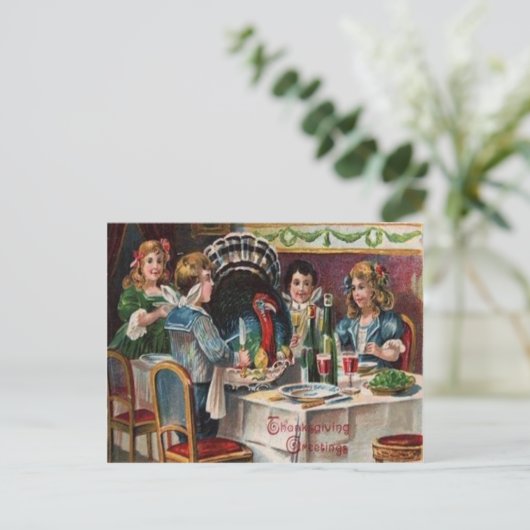 子どもたちの感謝祭のディナー シーズンポストカード (スタンド正面)