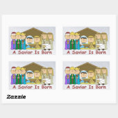 子どもたちの救い主Born Nativity Stickers 長方形シール (シート)