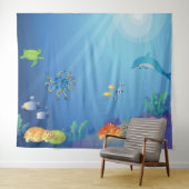 子どもたちの海の背景の下 タペストリー (インサイチュ(横))
