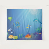 子どもたちの海の背景の下 タペストリー (正面(横))