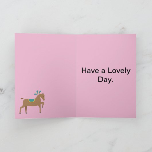 子どもたちの編集可能なかわいい漫画の馬の年齢カード カード (内部)