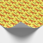 子どもたちの茶色い鞍馬の漫画を目まぐるしく描く ラッピングペーパー (角)