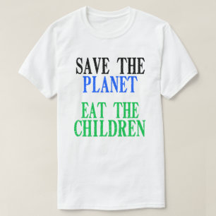 子どもたちの贈食べり物を地球を救う Tシャツ