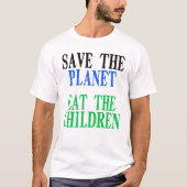 子どもたちの贈食べり物を地球を救う Tシャツ (正面)