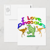 子どもたちの「私は恐竜が好き」の贈り物 ポストカード (正面/裏面)