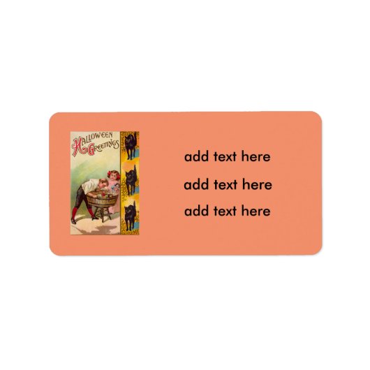 子どもたちはリンゴの黒猫のためにボブリング ラベル (正面)