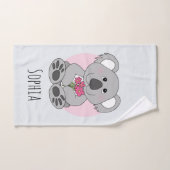 子どもたちをかわいいコアラベアと花で呼ぶ バスタオルセット (ハンドタオル)