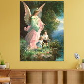 子どもたちを守る美しい守護天使 キャンバスプリント (インサイチュ (リビング))