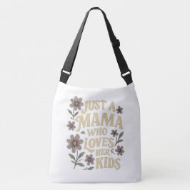 子どもたちを愛するただのママレトロフローラアート クロスボディバッグ