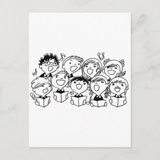 子どもたちを楽しく歌う ポストカード