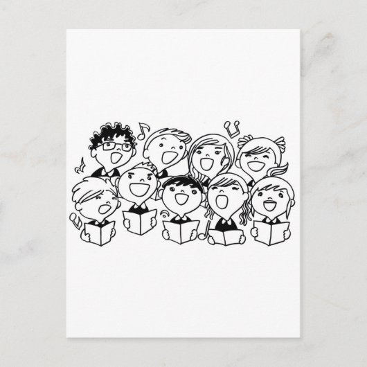 子どもたちを楽しく歌う ポストカード (正面)