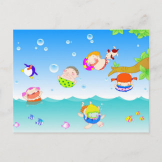 子どもたちスイミング ポストカード