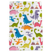 子どもたち可愛いカラフル恐竜 ミディアムペーパーバッグ (裏面)