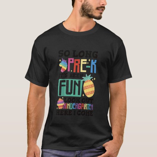 子どもたち長い前Kそのおもしろい幼稚園を見て Tシャツ (正面)