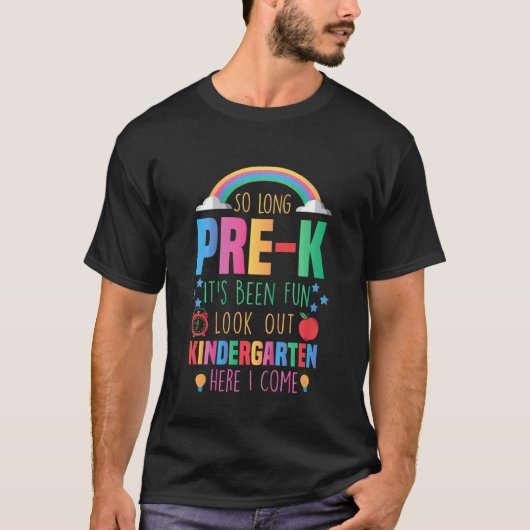 子どもたち長い前Kそのおもしろい幼稚園を見て Tシャツ (正面)