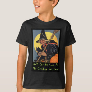 子どもたち食べがここに来たらすぐに行きます Tシャツ