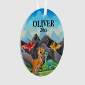 子どもたパーソナライズされたちのクリスマス装飾恐竜 オーナメント (正面)