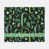 子どもたパーソナライズされたち爬虫類両生動物 フリースブランケット (正面(横))