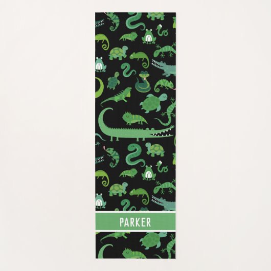 子どもたパーソナライズされたち爬虫類両生動物 ヨガマット (正面)
