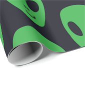 子どもっぽいシームレスなパターンとエイリアン顔ufo ラッピングペーパー (ロールコーナー)