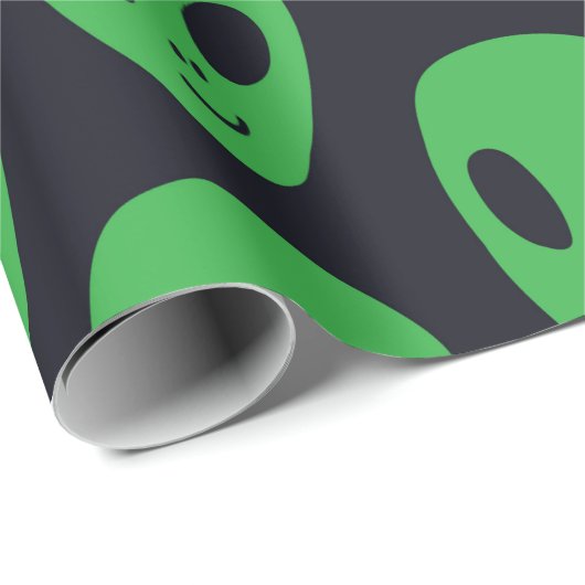 子どもっぽいシームレスなパターンとエイリアン顔ufo ラッピングペーパー (ロールコーナー)