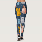 子どもっぽい可愛い猫シームレスデザイン レギンス (裏面)