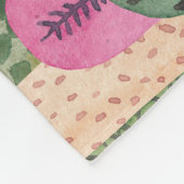 子どもっぽい森:かわいい水彩背景。 フリースブランケット (角)