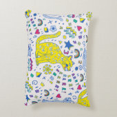 子どもっぽい虎と虹の模様 アクセントクッション (裏面(縦))