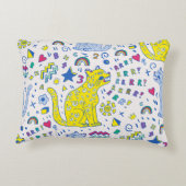 子どもっぽい虎と虹の模様 アクセントクッション (裏面)