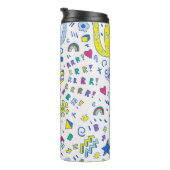 子どもっぽい虎と虹の模様 タンブラー (回転右)