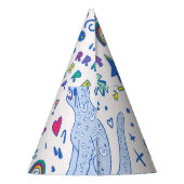 子どもっぽい虎と虹の模様 パーティーハット (裏面)