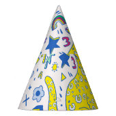 子どもっぽい虎と虹の模様 パーティーハット (左)